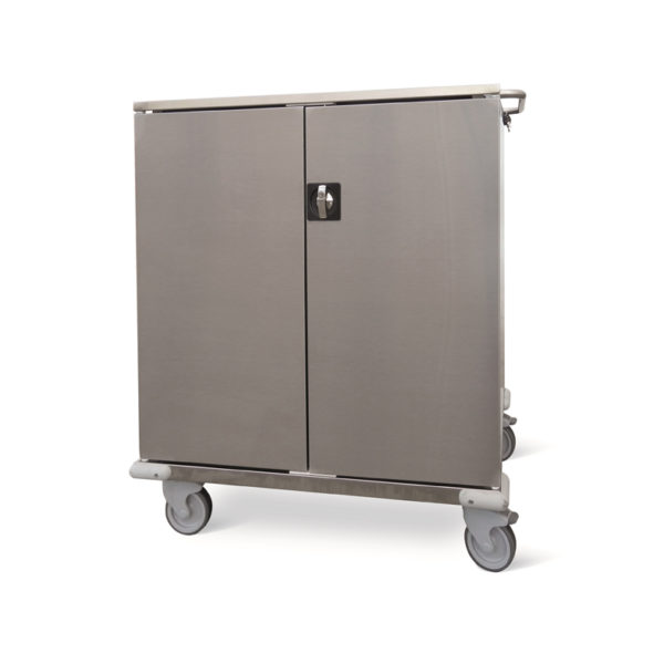 CARRELLO TRASPORTO BIANCHERIA IN ACCIAIO INOX