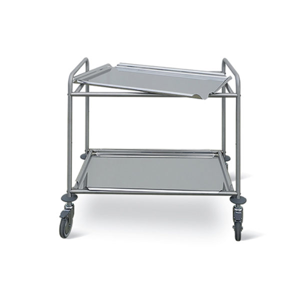 CARRELLO IN ACCIAIO INOX - 2 RIPIANI ASPORTABILI