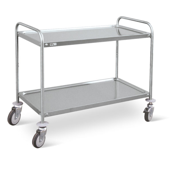 CARRELLO IN ACCIAIO INOX - 2 RIPIANI FISSI